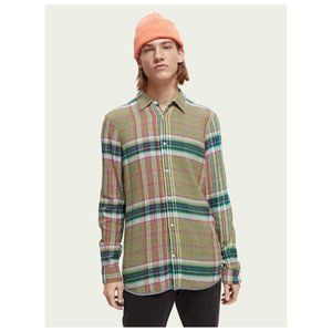 SCOTCH & SODA Regular-fit lightweight checked flannel shirt